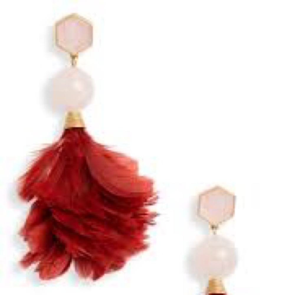Tory Burch Feather Drop Earrings
